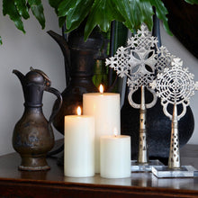 Load image into Gallery viewer, LED PILLAR CANDLE TRIO I WHITE (SET OF 3)